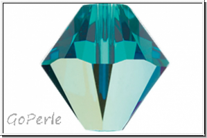 Swarovski Bicone 5328, 4mm, 229AB2 - blue zircon, 2xAB, 25 Stk.